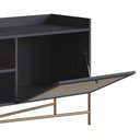 Ver imagem 2 de Rack para Sala Bancada de Tv 70 Pol Pé Metal Arlo Nero-dourado - Mpozenato