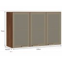 Ver imagem 2 de Armário Aéreo 120cm 3 Portas em Alumínio Inox e Vidro Reflecta Bronze Jade Luciane Móveis