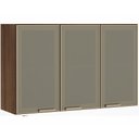 Ver imagem 1 de Armário Aéreo 120cm 3 Portas em Alumínio Inox e Vidro Reflecta Bronze Jade Luciane Móveis