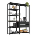 Ver imagem 2 de Armário de Cozinha Modulada Compacta 135cm 2 Peças com 2 Gavetas Multimóveis Mp2284 Preto