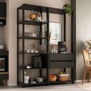 Ver imagem 1 de Armário de Cozinha Modulada Compacta 135cm 2 Peças com 2 Gavetas Multimóveis Mp2284 Preto