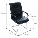 Ver imagem 4 de Kit 10 Cadeiras Interlocutor para Escritório Estofada em Corino Estrutura Cromada Fixa Preta Estocolmo