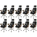 Ver imagem 1 de Kit 10 Cadeiras Escritorio Presidente Corino e Madeira Bergen 3331 Preto