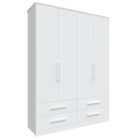 Ver imagem 1 de Guarda Roupa Infantil Peroba Charlô Mdf 4 Portas Lisa Branco