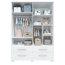 Ver imagem 2 de Guarda Roupa Infantil Peroba Charlô Mdf 4 Portas Lisa Branco