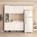 Ver imagem 1 de Armário de Cozinha Modulada Completa 4 Peças 240cm com Tampo 100% Mdf Amara Politorno Móveis