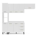 Ver imagem 2 de Armário de Cozinha Modulada Completa 4 Peças 240cm com Tampo 100% Mdf Amara Politorno Móveis