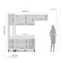 Ver imagem 3 de Armário de Cozinha Modulada Completa 4 Peças 240cm com Tampo 100% Mdf Amara Politorno Móveis