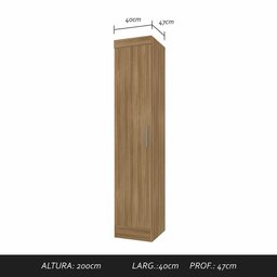 Guarda Roupa Modulado 1 Porta 3 Prateleiras Joker Boreal- M. a Boreal - 3