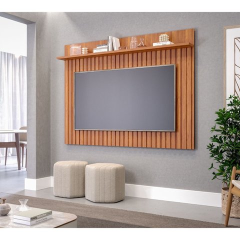 Painel Ripado para TV até 70 Polegadas 100% MDF 180CMX135CM Trend Espresso Moveis Marrom
