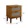 Mesa de Cabeceira 2 Gavetas Santorini Nature 45 Cm Palhinha Indiana - 5