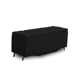 KIT + Cabeceira Com Recamier Baú Dunas Princesa em captonê 1,40 Casal Cama Box Preto Veludo Dalaqua- - 3