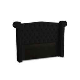 KIT + Cabeceira Com Recamier Baú Dunas Princesa em captonê 1,40 Casal Cama Box Preto Veludo Dalaqua- - 2