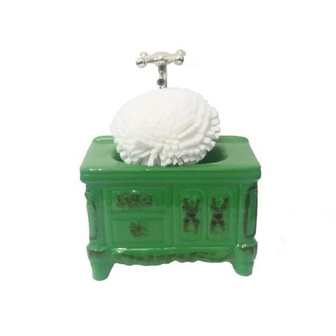 Porta Sabonete Liquido Retro Gabinete em Porcelana - Verde