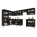 Ver imagem 5 de Armário Cozinha Modulada Completa de Canto 432,5cm Pequim Pop Multimóveis Mp3774 Preto/lacca Fumê