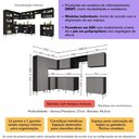 Ver imagem 3 de Armário Cozinha Modulada Completa de Canto 432,5cm Pequim Pop Multimóveis Mp3774 Preto/lacca Fumê