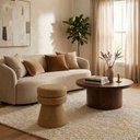 Ver mais imagens de Puff Organico Cave 48x42 cm Base Giratoria Linho Color Trend Tca 219 Moll