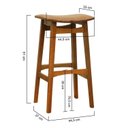 Ver imagem 2 de Banco Alto Confort Madeira Maciça Assento Anatômico Estofado Corano