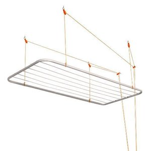Varal de Teto 1.40m² Reforçado em Aço Branco Maxeb