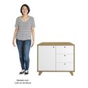 Ver imagem 5 de Balcão para Escritório 1 Porta 3 Gavetas 90cm Merano A06 Olmo/branco - Mpozenato