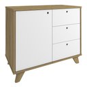 Ver mais imagens de Balcão para Escritório 1 Porta 3 Gavetas 90cm Merano A06 Olmo/branco - Mpozenato