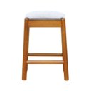 Ver imagem 3 de Banco Baixo Amber Madeira Maciça Assento Estofado Linho Impermeável