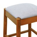 Ver imagem 4 de Banco Baixo Amber Madeira Maciça Assento Estofado Linho Impermeável