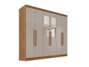Ver imagem 4 de Guarda-Roupa Casal com Espelho 6 Portas 180cm Multimóveis Cinamomo/Off White