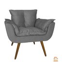 Ver imagem 2 de Jogo Namoradeira e 2 Poltronas Estofadas Sala de Visitas Opala Suede Cinza - LM DECOR