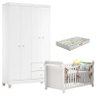 Berço Americano Lara com Colchão Gazin e Guarda Roupa Ternura Baby 4 Portas Branco Flex - Incorplac - 1