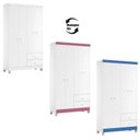 Ver imagem 5 de Berço Americano Lara com Colchão Gazin e Guarda Roupa Ternura Baby 4 Portas Branco Flex - Incorplac