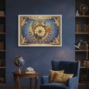Ver imagem 3 de Quadro Carta Tarot Gatos Roda Fortuna 70x50cm Mold Preta
