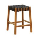 Ver imagem 1 de Banco Baixo Amber Madeira Maciça Trançado Corda