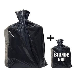 Saco de Lixo 200l Refocado Pct 100unid Menor Preco Cor:preto