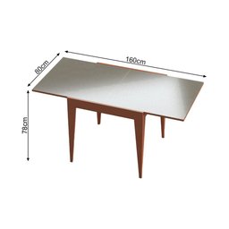 Conjunto de Jantar Mesa Tock 80cm com 4 Cadeiras Aline Linho Bege - Imbuia - 3