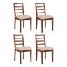 Conjunto de Jantar Mesa Tock 80cm com 4 Cadeiras Aline Linho Bege - Imbuia - 5