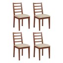Ver imagem 5 de Conjunto de Jantar Mesa Tock 80cm com 4 Cadeiras Aline Linho Bege - Imbuia