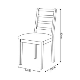 Conjunto de Jantar Mesa Tock 80cm com 4 Cadeiras Aline Linho Bege - Imbuia - 4