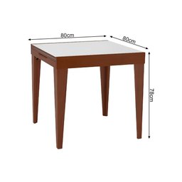 Conjunto de Jantar Mesa Tock 80cm com 4 Cadeiras Aline Linho Bege - Imbuia - 2