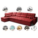 Ver imagem 3 de Sofá de Canto 4,80x2,36m Retrátil e Reclinável com Molas Cama inBox Platinum Esquerdo Suede