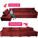 Ver imagem 4 de Sofá de Canto 4,80x2,36m Retrátil e Reclinável com Molas Cama inBox Platinum Esquerdo Suede