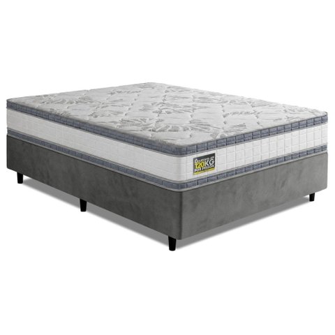 Cama Box Desmontável King Molas Ensacadas D33 Double Face 193x203x65cm Hellen 120 kg por Pessoa