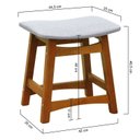 Ver imagem 2 de Banco Baixopuff Confort Madeira Maciça Assento Anatômico Estofado Linho Impermeável