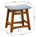 Ver imagem 2 de Banco Baixopuff Confort Madeira Maciça Assento Anatômico Estofado Linho Impermeável