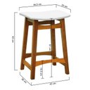 Ver imagem 2 de Banco Médio Confort Madeira Maciça Assento Anatômico Estofado Corano