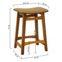 Ver imagem 2 de Banco Médio Confort Madeira Maciça Assento Anatômico Estofado Corano