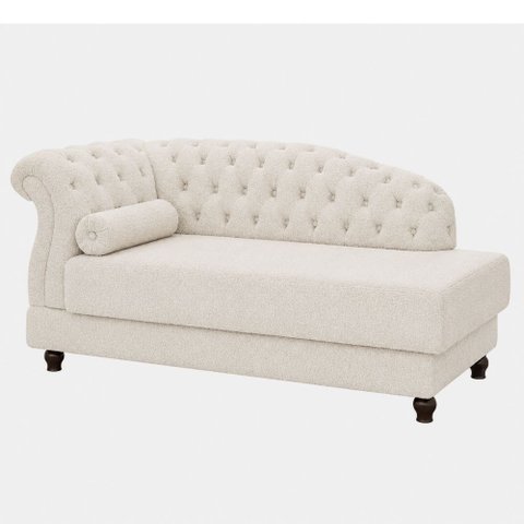 Chaise 160cm Esquerdo Pomme Bouclé Off White - Sallar Home