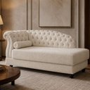 Ver imagem 2 de Chaise 160cm Esquerdo Pomme Bouclé Off White - Sallar Home