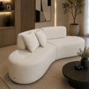 Ver imagem 1 de Sofá Curvo Orgânico Virginia 200cm Luxo Sala Boucle Bege