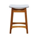 Ver imagem 3 de Banco Médio Confort Madeira Maciça Assento Anatômico Estofado Linho Impermeável